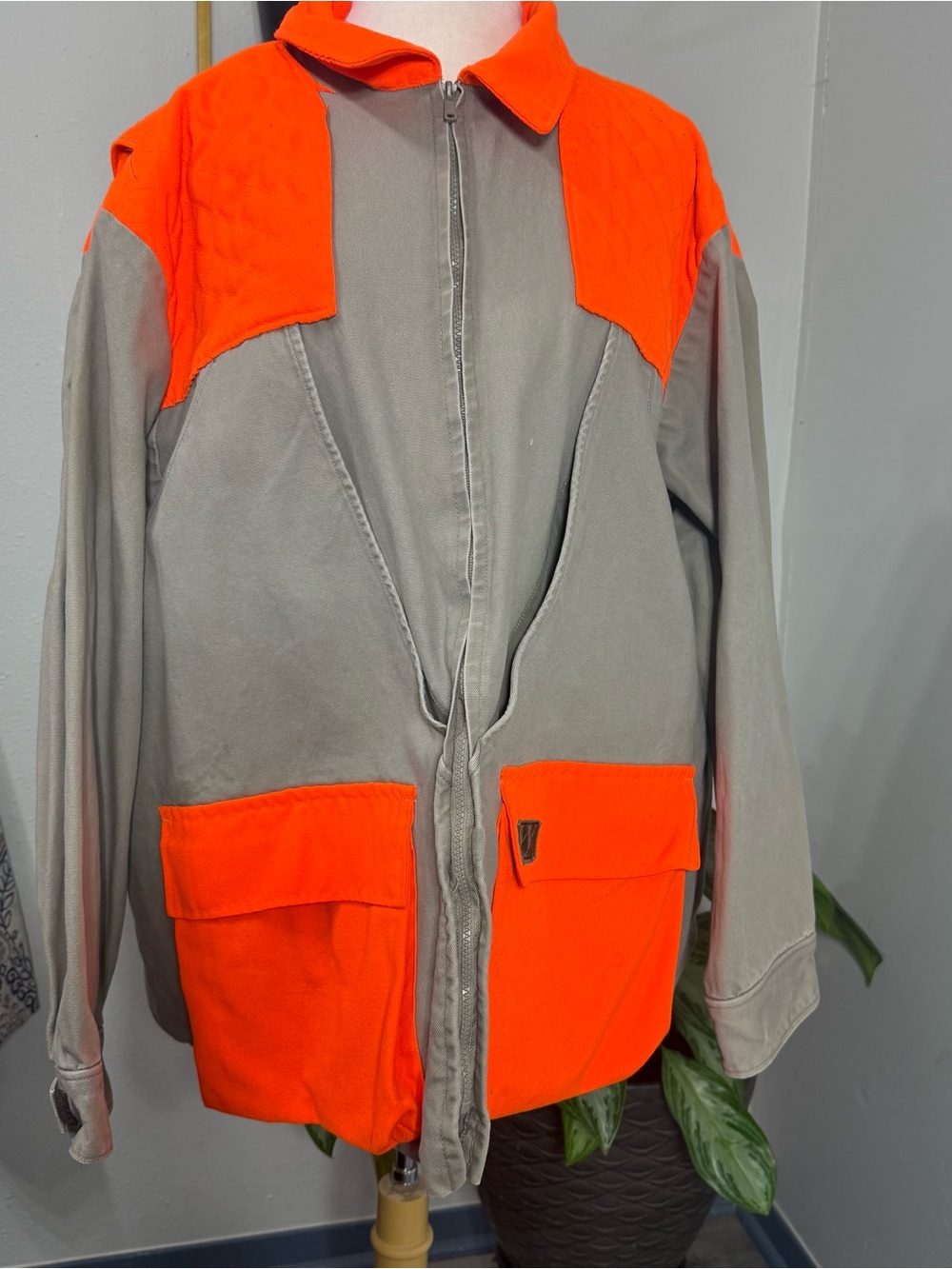 Walls Outdoor Hunting Jacket Men’s 2XL Blaze Orange Gray Upland Field Coat
